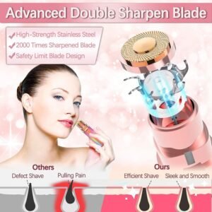 2 in 1 Eyebrow Trimmer | Rechargeable Ladies Eyebrow & Nose Hair Shaver – Portable Facial Hair Remover for Women in Pakistan