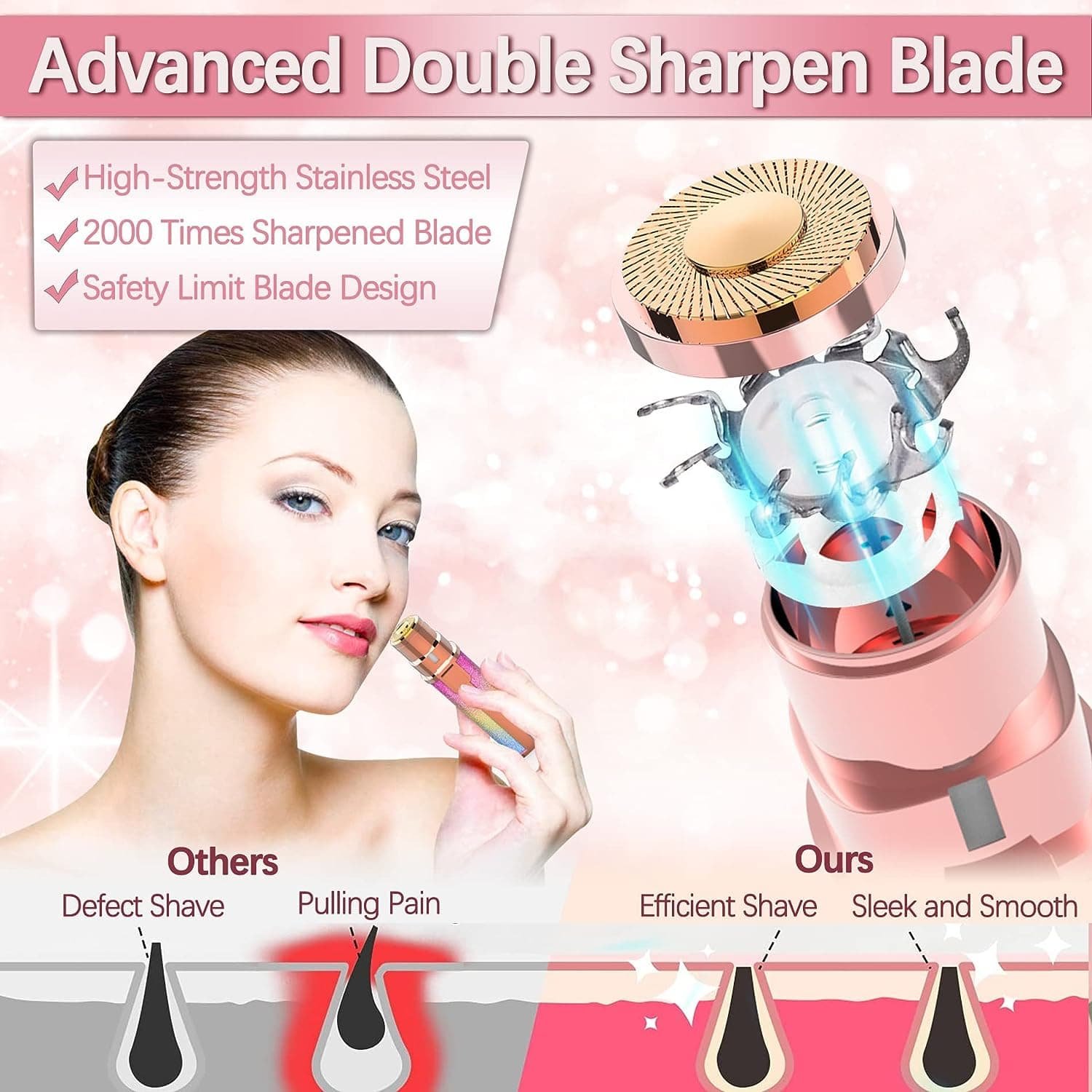 2 in 1 Eyebrow Trimmer | Rechargeable Ladies Eyebrow & Nose Hair Shaver – Portable Facial Hair Remover for Women in Pakistan