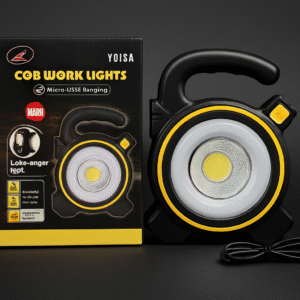 COB LED Work Light JY-819A – Rechargeable Portable Torch with Micro USB Charging, Ultra-Bright Illumination & Durable Design for Home, Car & Outdoor Use