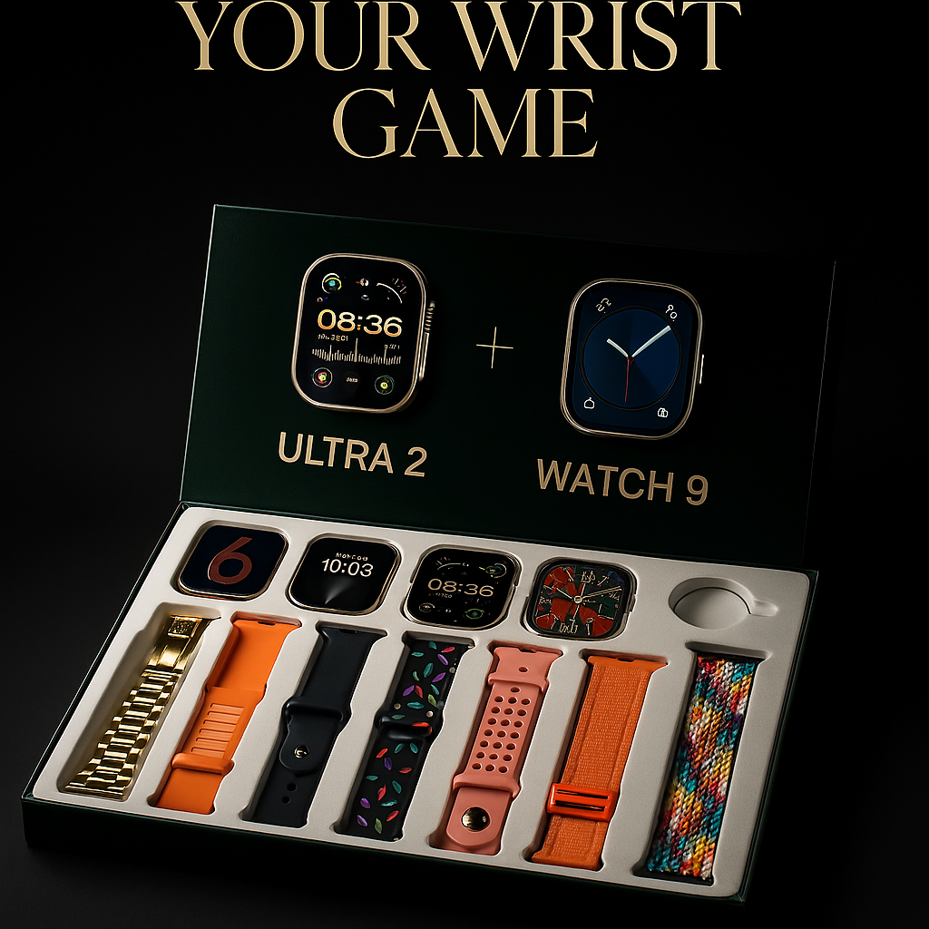 i50 New Model Smart Watch Bundle – 7 Original Straps, 2 Premium Watches & 2 Protective Covers - Image 9