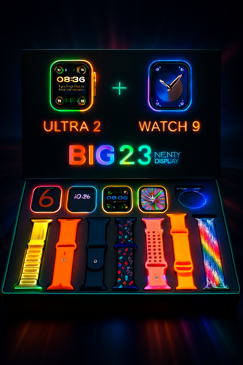 i50 New Model Smart Watch Bundle – 7 Original Straps, 2 Premium Watches & 2 Protective Covers - Image 10