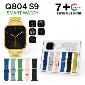 Q804 Imran Khan New Model Watch – Golden Color with 7 Straps & Original Metal Strap