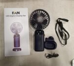 LED Digital Display Rechargeable Fan with USB Cable – Portable Mini Cooling Fan with Adjustable Speed, Battery Indicator & Easy Charging (random color) - Image 3