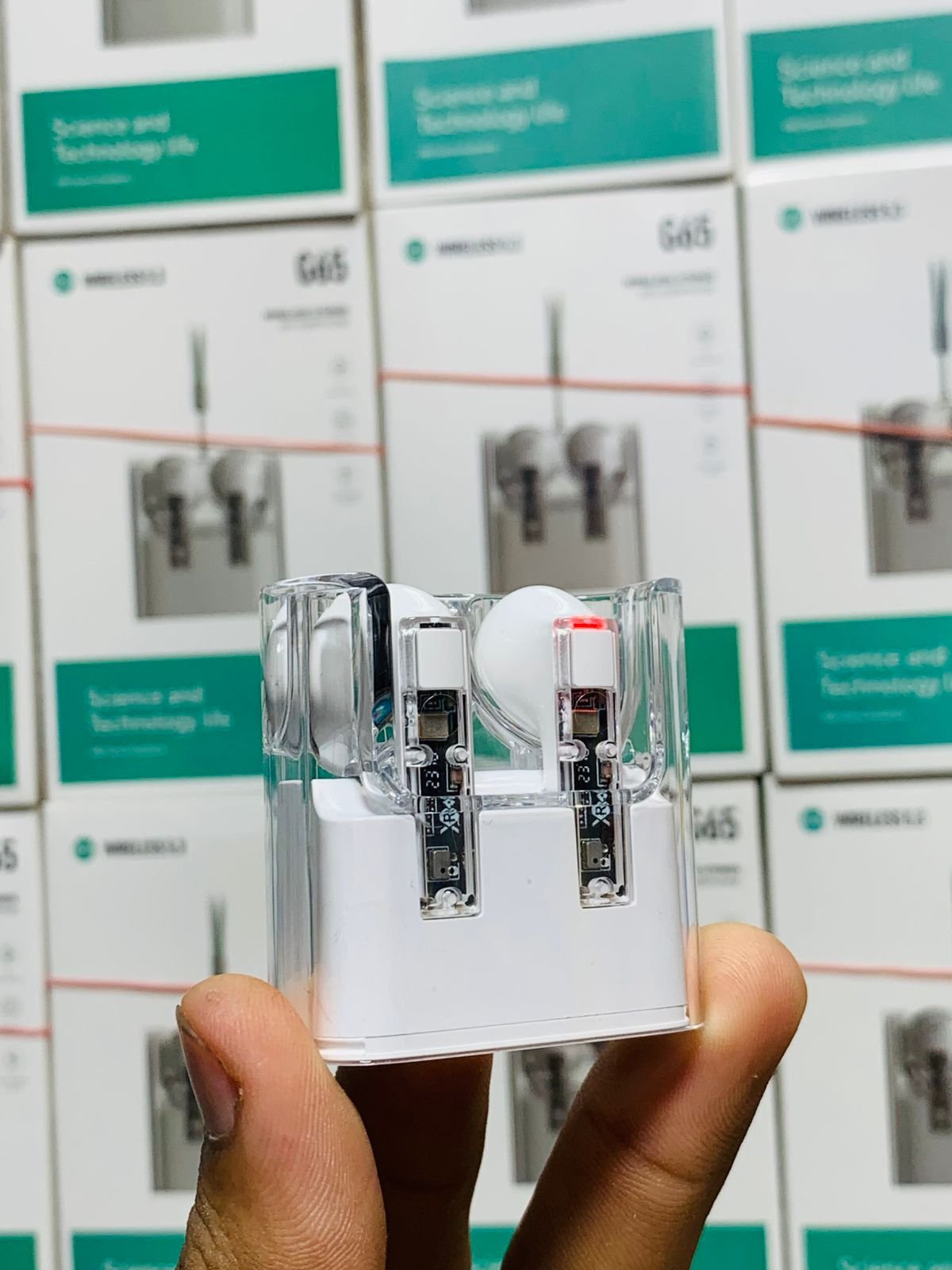 G65 Wireless Stereo HiFi Earphones – Bluetooth 5.3, Transparent Design, ANC, Sweatproof, Built-in Microphone, 7-Hour Battery - Image 6