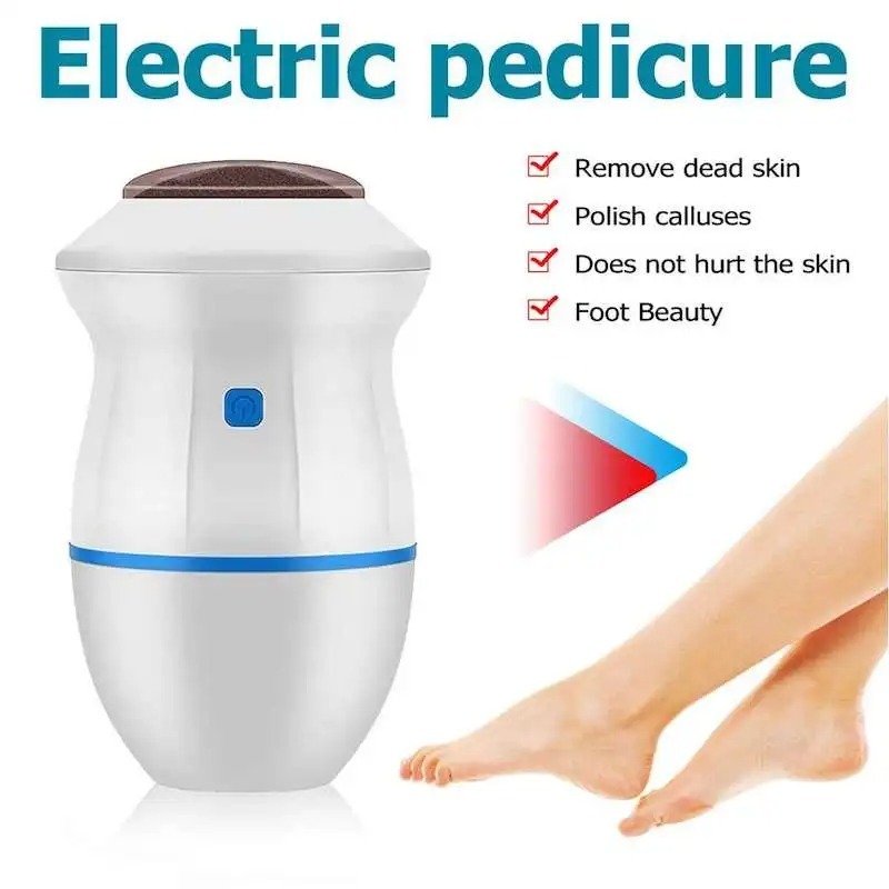 Back Callus Remover with Built-In Vacuum – Electric Foot Grinder for Dead Skin, Cracked Heels & Calluses, Rechargeable Pedicure Tool with Gentle & Powerful Exfoliation