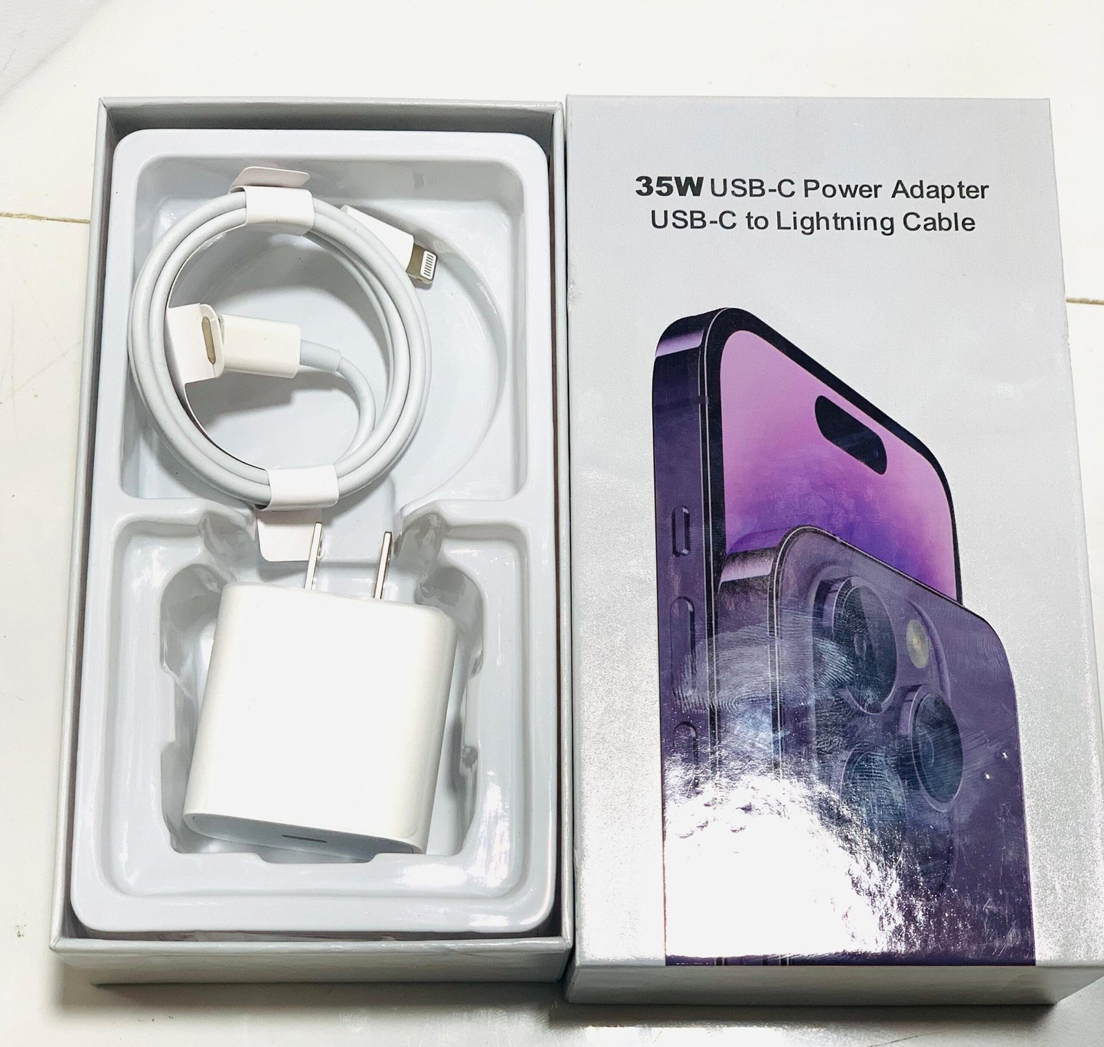 35W 2-Pin Fast Charger with Type-C to iPhone Cable – 1M Length - Image 6