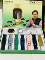 Q804 Imran Khan New Model Watch – Golden Color with 7 Straps & Original Metal Strap - Image 6