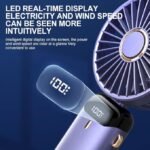 LED Digital Display Rechargeable Fan with USB Cable – Portable Mini Cooling Fan with Adjustable Speed, Battery Indicator & Easy Charging (random color) - Image 6