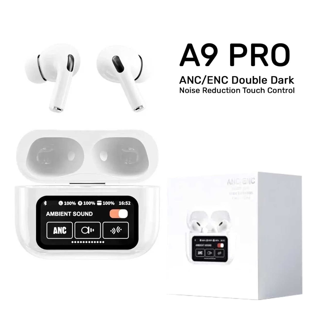 AirPods A9 Pro – ANC & ENC Noise Reduction, Touch Control, Boosted Bass, Wireless Earbuds for Android & iOS - Image 5