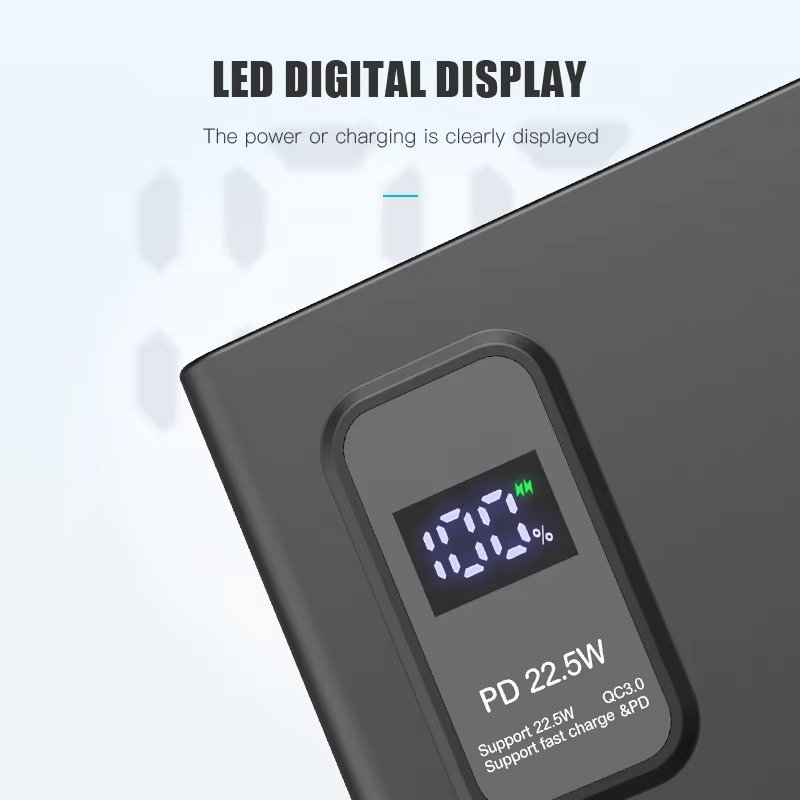 10000mAh Power Bank – PD Fast Charging with Digital Display & Full Capacity Backup (Random color) - Image 7