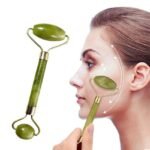 Flawless Jade Roller With Stone (marble) | Facial Roller & Gua Sha Set - Marble Stone Massage Tool - Image 2