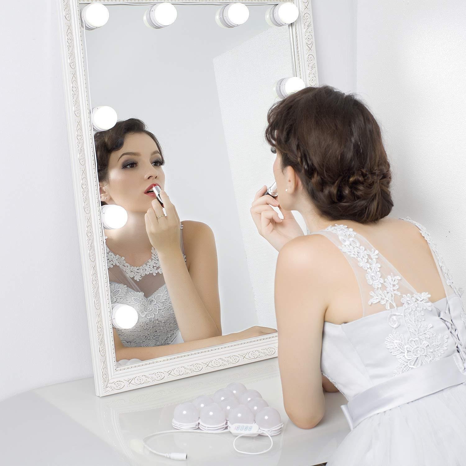 2022_05_157 Vanity Mirror Lights - USB Vanity Lights Makeup Lighting 10 Dimmable Light Bulbs - Hollywood Style LED Vanity Mirror Lights Kit for Makeup - Table Bathroom Dressing Room - Image 14