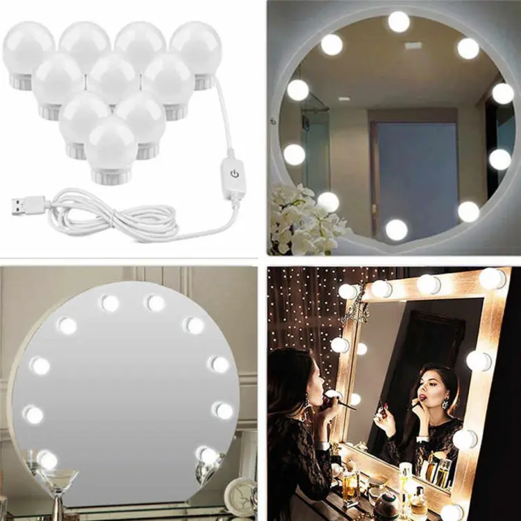 2024_04_da Vanity Mirror Lights - USB Vanity Lights Makeup Lighting 10 Dimmable Light Bulbs - Hollywood Style LED Vanity Mirror Lights Kit for Makeup - Table Bathroom Dressing Room - Image 7