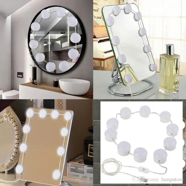 2024_04_db Vanity Mirror Lights - USB Vanity Lights Makeup Lighting 10 Dimmable Light Bulbs - Hollywood Style LED Vanity Mirror Lights Kit for Makeup - Table Bathroom Dressing Room - Image 6