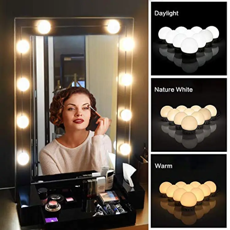2024_04_dc Vanity Mirror Lights - USB Vanity Lights Makeup Lighting 10 Dimmable Light Bulbs - Hollywood Style LED Vanity Mirror Lights Kit for Makeup - Table Bathroom Dressing Room - Image 10