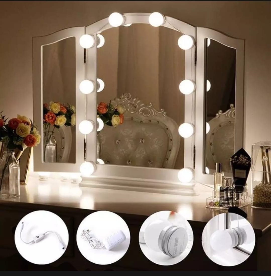 2025_05_b794815fa17c3232ea9ef3ba38a5b790 Vanity Mirror Lights - USB Vanity Lights Makeup Lighting 10 Dimmable Light Bulbs - Hollywood Style LED Vanity Mirror Lights Kit for Makeup - Table Bathroom Dressing Room - Image 4